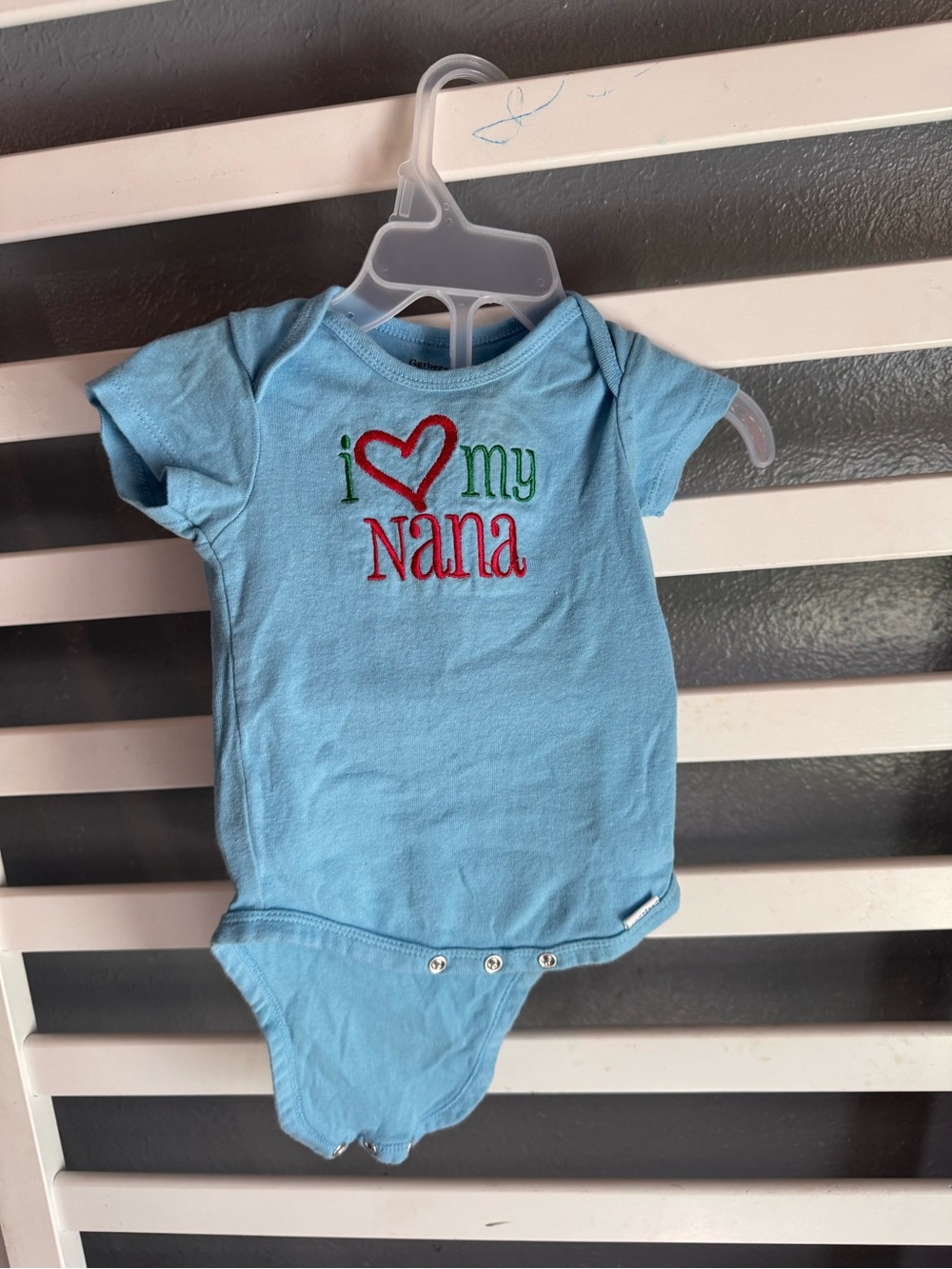 Gerber Light Blue Baby Onesie with Printed Logo